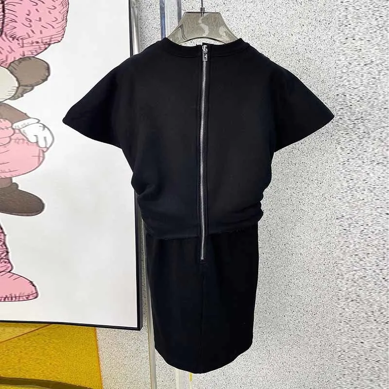 

Casual Hit Color Dress For Women O Neck Short Sleeve Patchwork Zipper Mini Dresses Female Summer Fashion 2021 Style