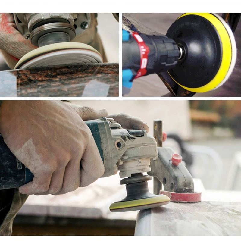 

Diamond Polishing Pads Wet Dry Grinding Kit 4 Inch Hook and Loop Diamond Pad for Concrete Marble Granite,Tile Polishing