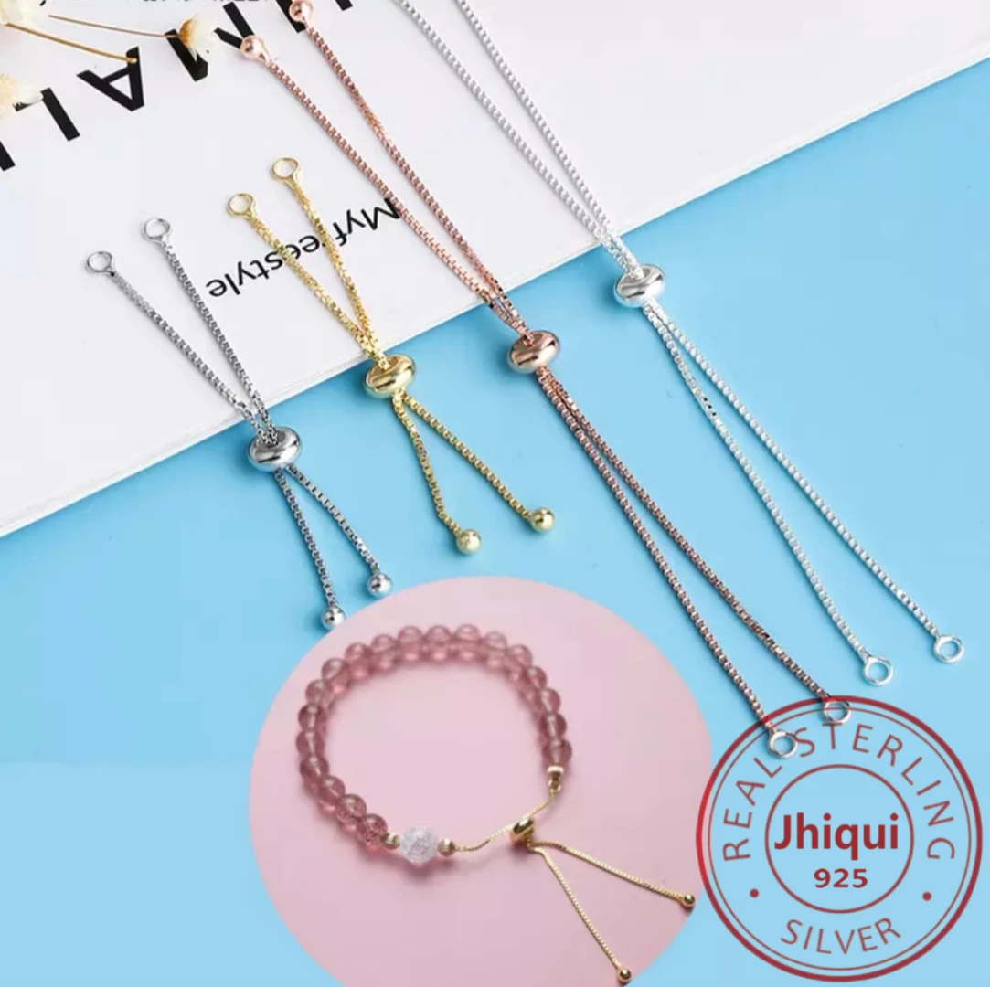 

1PC 925 Sterling Silver Adjustable Extension Chain for DIY Bracelet Necklace Making Fine Jewelry Finding