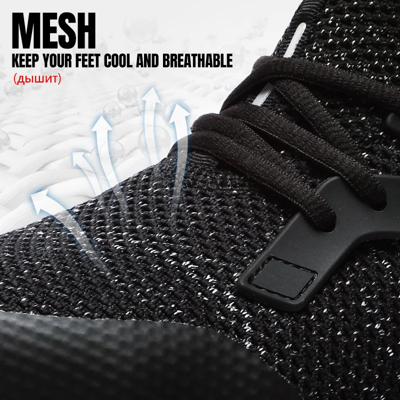 DYKHMILY Безопасная рабочая обувь со стальным носком для мужчин с защитой от