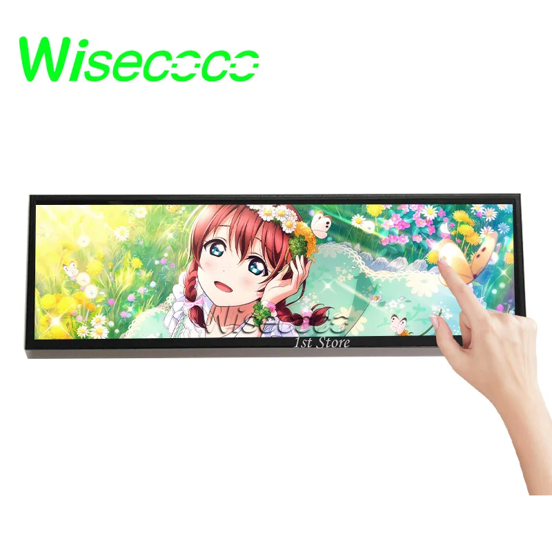 Wisecoco 14 Polegada 4k 3840×1100 Faça Você Mesmo Ips Lcd Monitor Gaming Console Painel Dengan 60hz Placa de Controlador Raspberry pi Exibição Painéis e LCDs p/ tablet