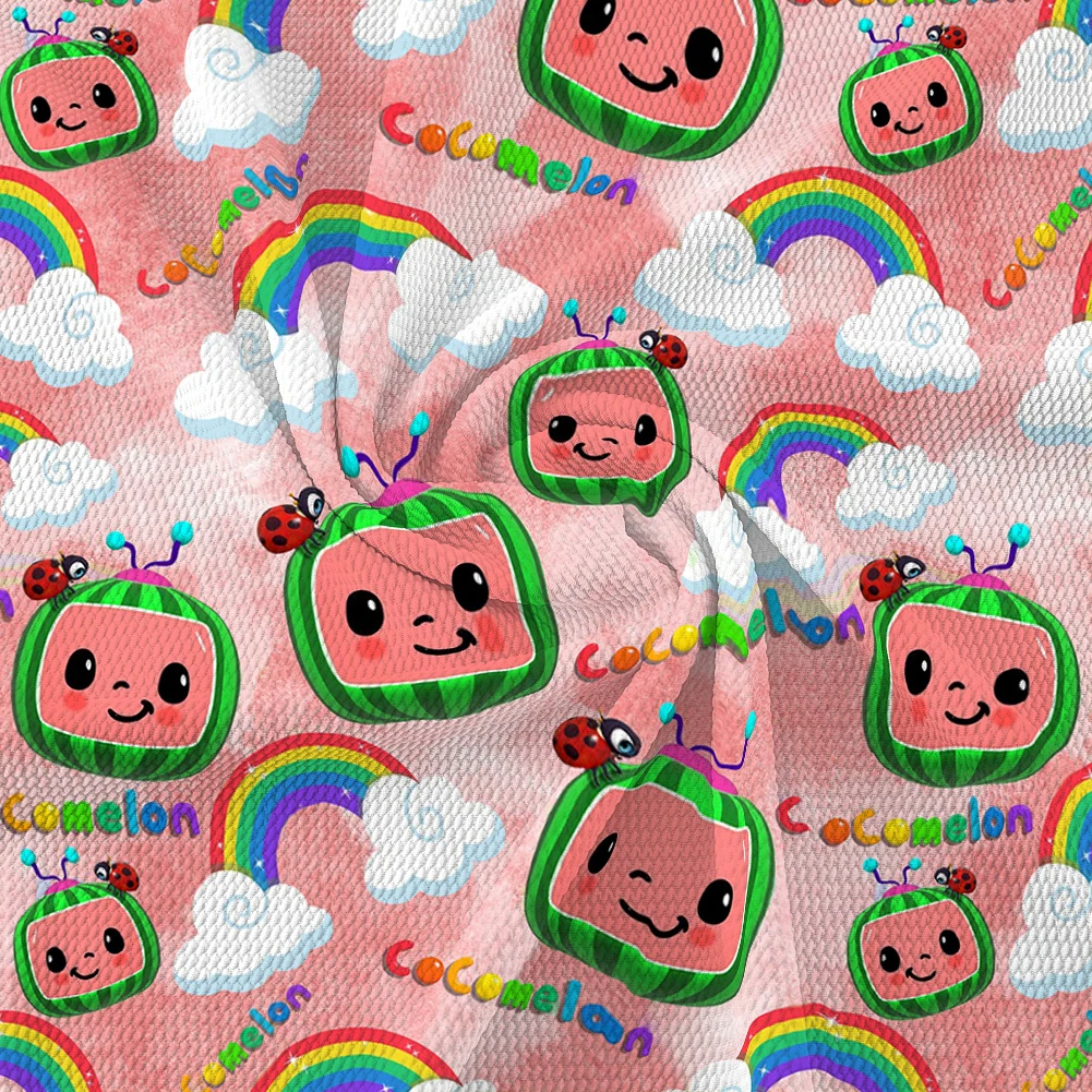Cocomelon хлопчатобумажная ткань с принтом персонажа пуль стрейч для DIY Home Tex Bags