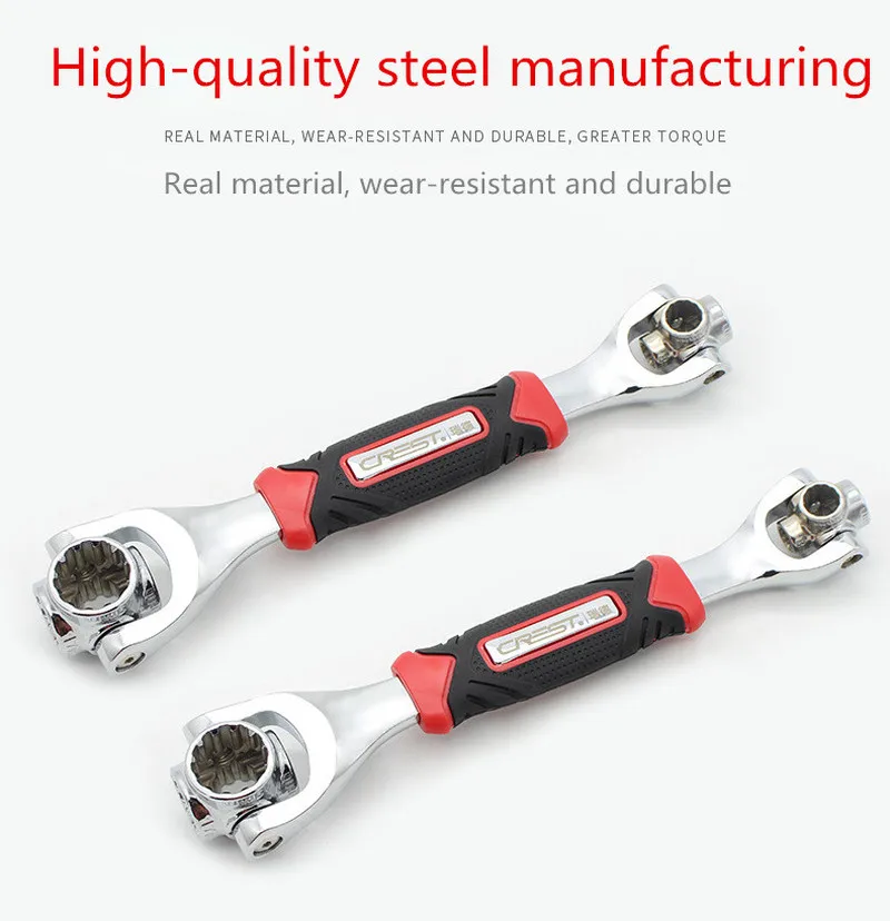 

Socket wrench 52 in 1 manual wrench 360 degree multi-function eight in one set of tube wrench hand tools