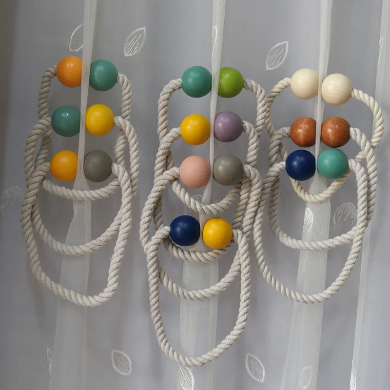 

2pcs/set 43cm Curtain Tiebacks Hanging Belts Ropes Weave Rope Curtain Rope Magnetic Strong Magnetic Holders for Window Sheer