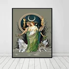 Загадочная луна, богиня хекат, абстрактный постер, настенное искусство, холст, картина, Современная нордическая гостиная, искусство без рамки