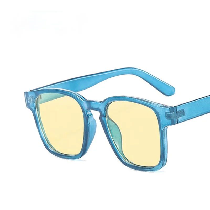 

Classic Candy Color Square Frame Sunglasses Women Retro Pink Yellow Clear Lens Men Fashion Outdoor Driving Sun Glasses UV400