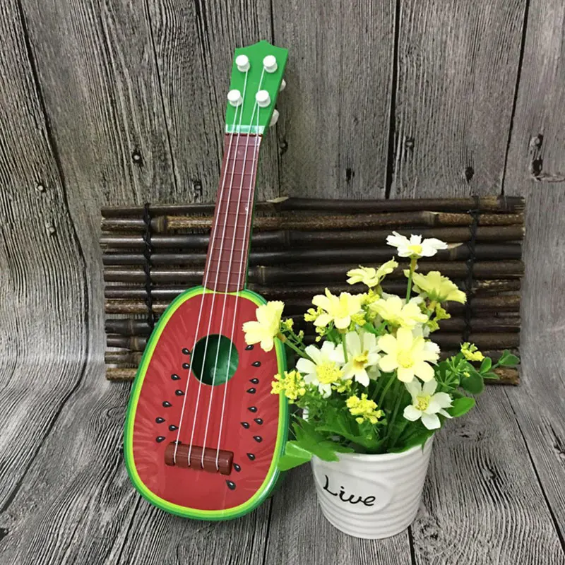 Watermelon 32CM box Гавайские гитары укулеле, 32 см, для детей, для обучения, 4 струны, Гавайские гитары, креативные милые мини-фрукты, могут играть на музыкальных инструментах, развивающие игрушки - Цвет: Watermelon 32CM box