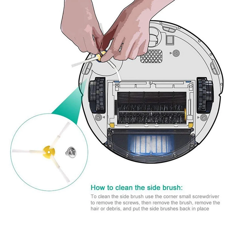 Фильтры боковые щетки Винты Комплект запасных частей набор для iRobot Roomba 600 серии