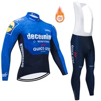 cycling jersey set winter thermal fleece long sleeve sportswear bike racing jersey suit men cycling team bicycle clothing
