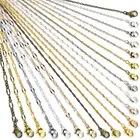Цепочки для ювелирных изделий, латунные застежки-карабины, 10 шт., 2 мм, 10 цветов