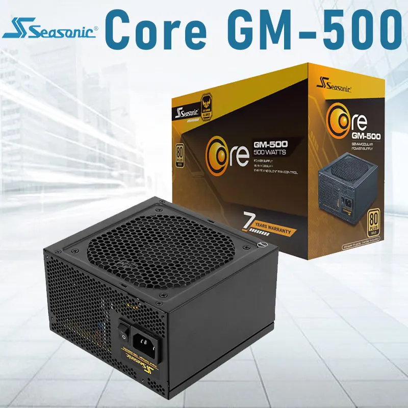 

Seasonic CORE GM 500W Power Supply Rated 500W 100-240V 140mm Gold Gaming PC Power Supply For Intel AMD ATX Computer Silver color