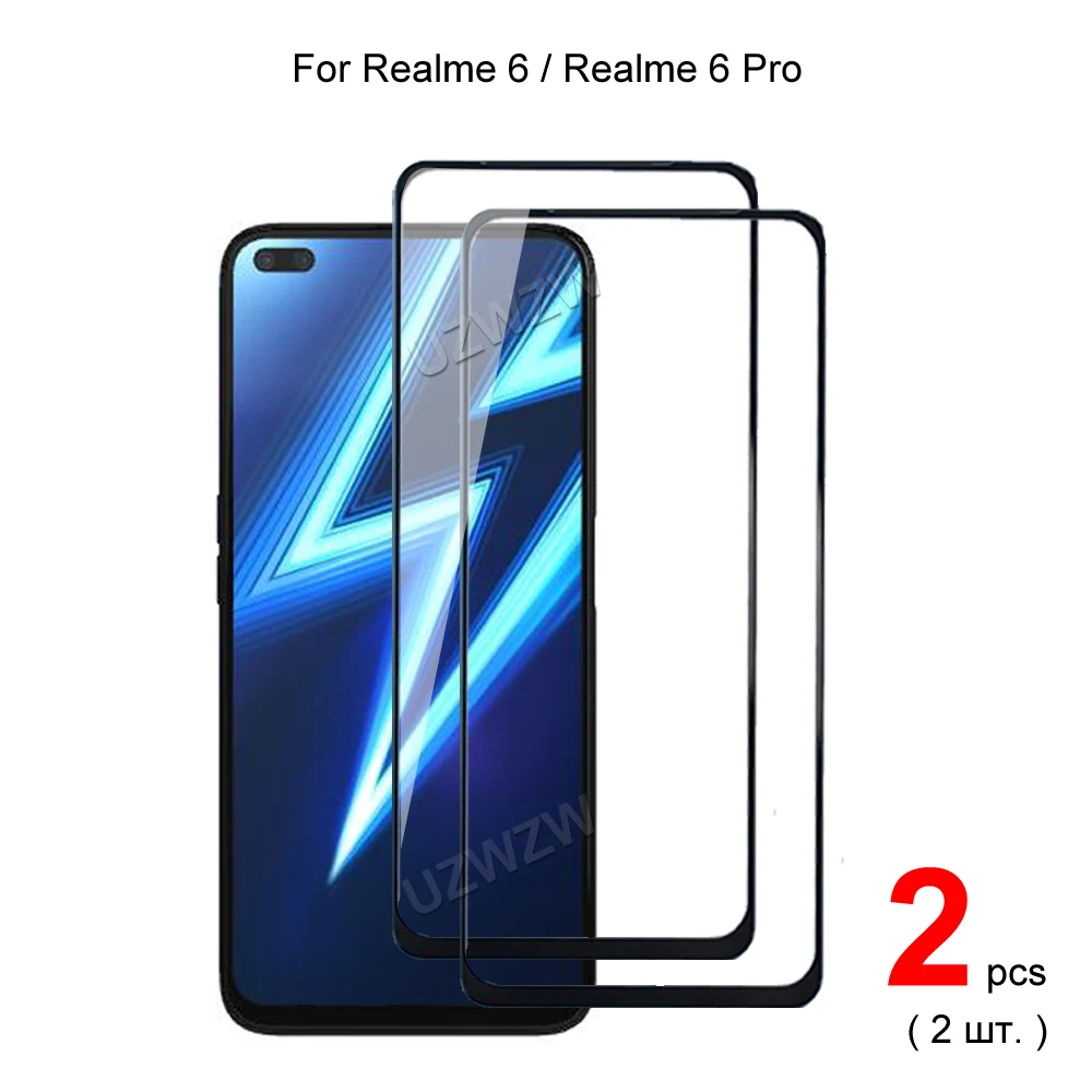 

Для Realme 6 / 6 Pro Полное покрытие закаленное стекло Защита для экрана телефона защитная пленка 2.5D твердость 9H