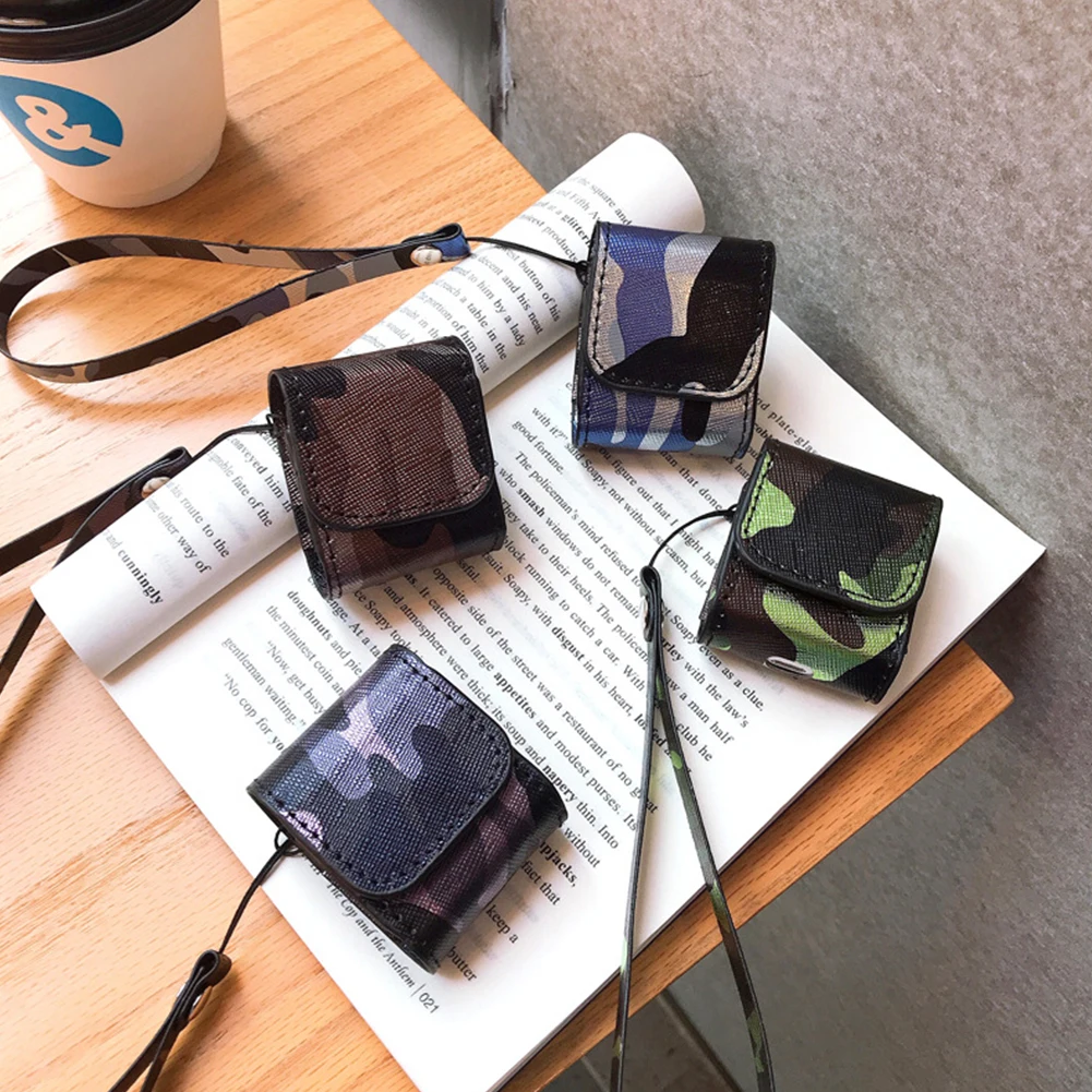 Камуфляжный чехол для наушников AirPods Pro из искусственной кожи с текстурой Air Pods 3