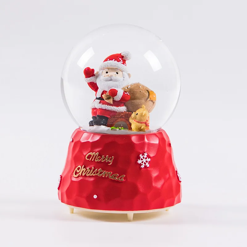 Рождественская музыкальная шкатулка в виде хрустального шара плавающий снег со