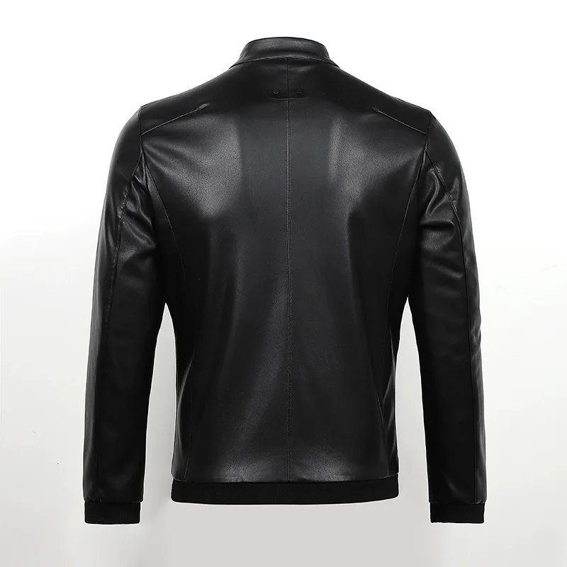 

PU Jacket for Men Fashion Men Long Sleeve Solid Coat Man Casual Suits Jacket Plus Size Winter Coat Black Leathr Jacket