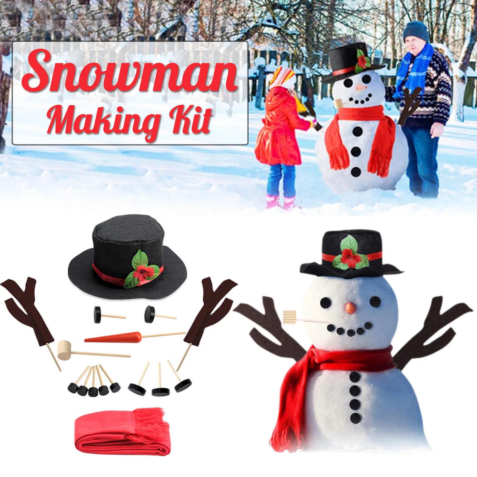 

Drop Shipping Hot Sale Christmas Snowman Decorating Making Kit Outdoor Fun Christmas Winter Holiday Party Decoration Gift 2022#