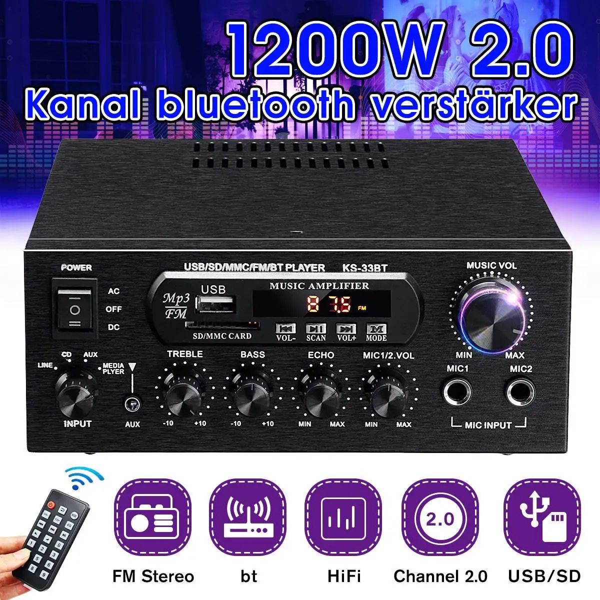 

Цифровой Hi-Fi усилитель, 1200 Вт, 220 В