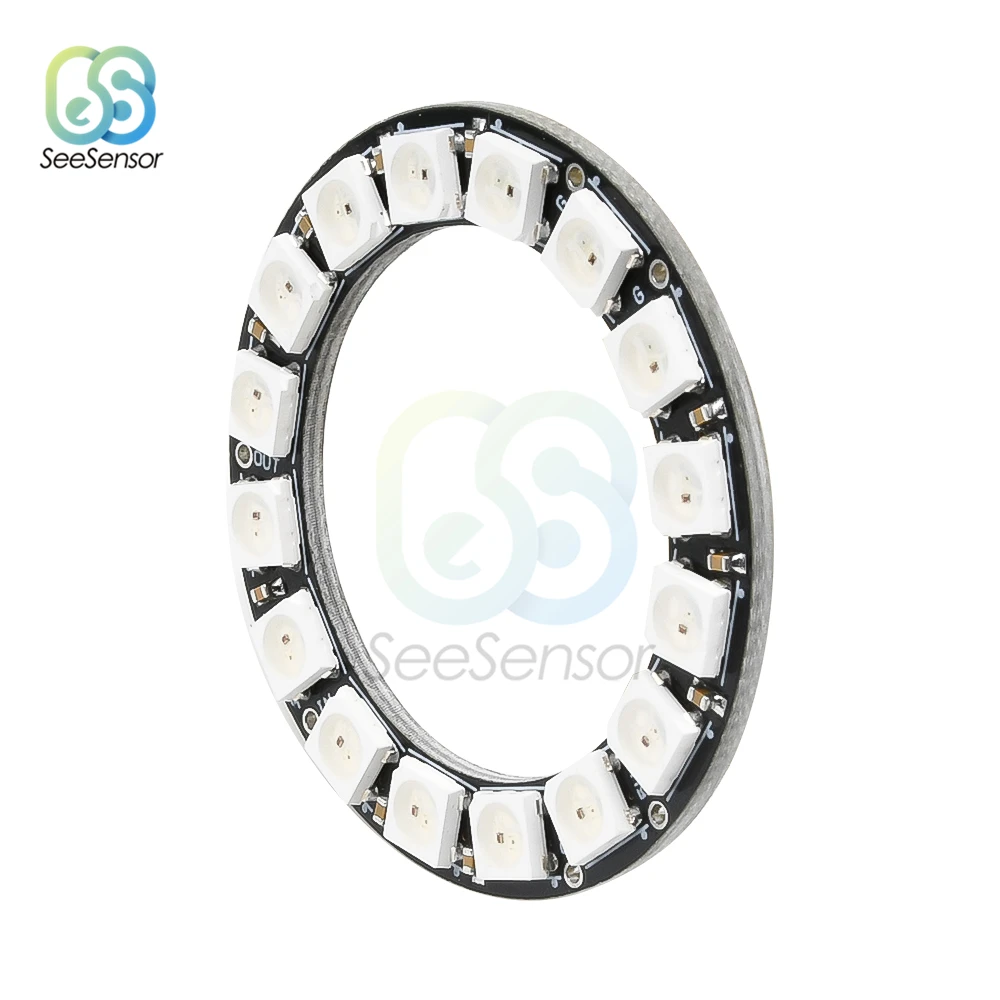 RGB LED Ring 16Bits LEDs WS2812 5050 Lamp Light with Integrated Drivers For Arduino DIY Kit | Инструменты