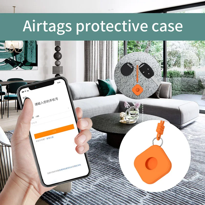 

For Apple Airtags Liquid Silicone Protective Sleeve For Apple Locator Tracker Anti-lost Device Keychain Protective Sleeve Hot