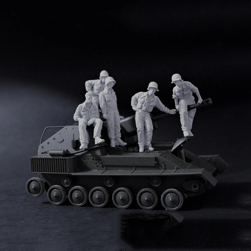 

New Unassembled 1/35 modern crew include 5 man (NO TANK ) Resin Figure Unpainted Model Kit