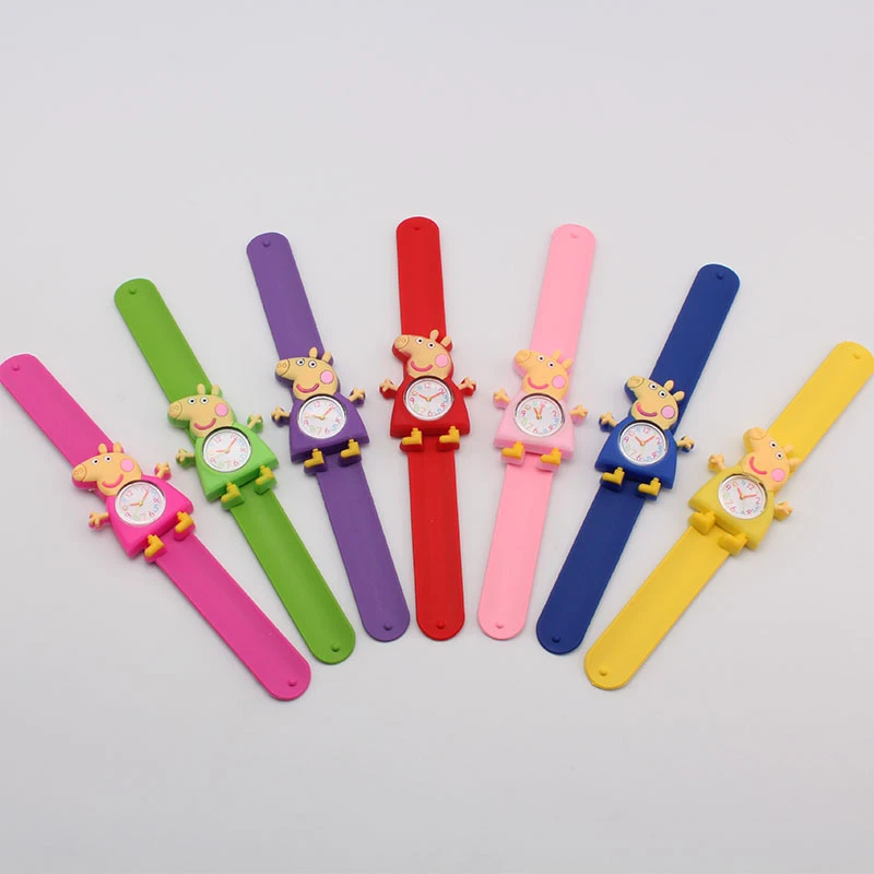 Лидер продаж часы с изображением Свинки Пеппы Детские Кварцевые из ПВХ героев