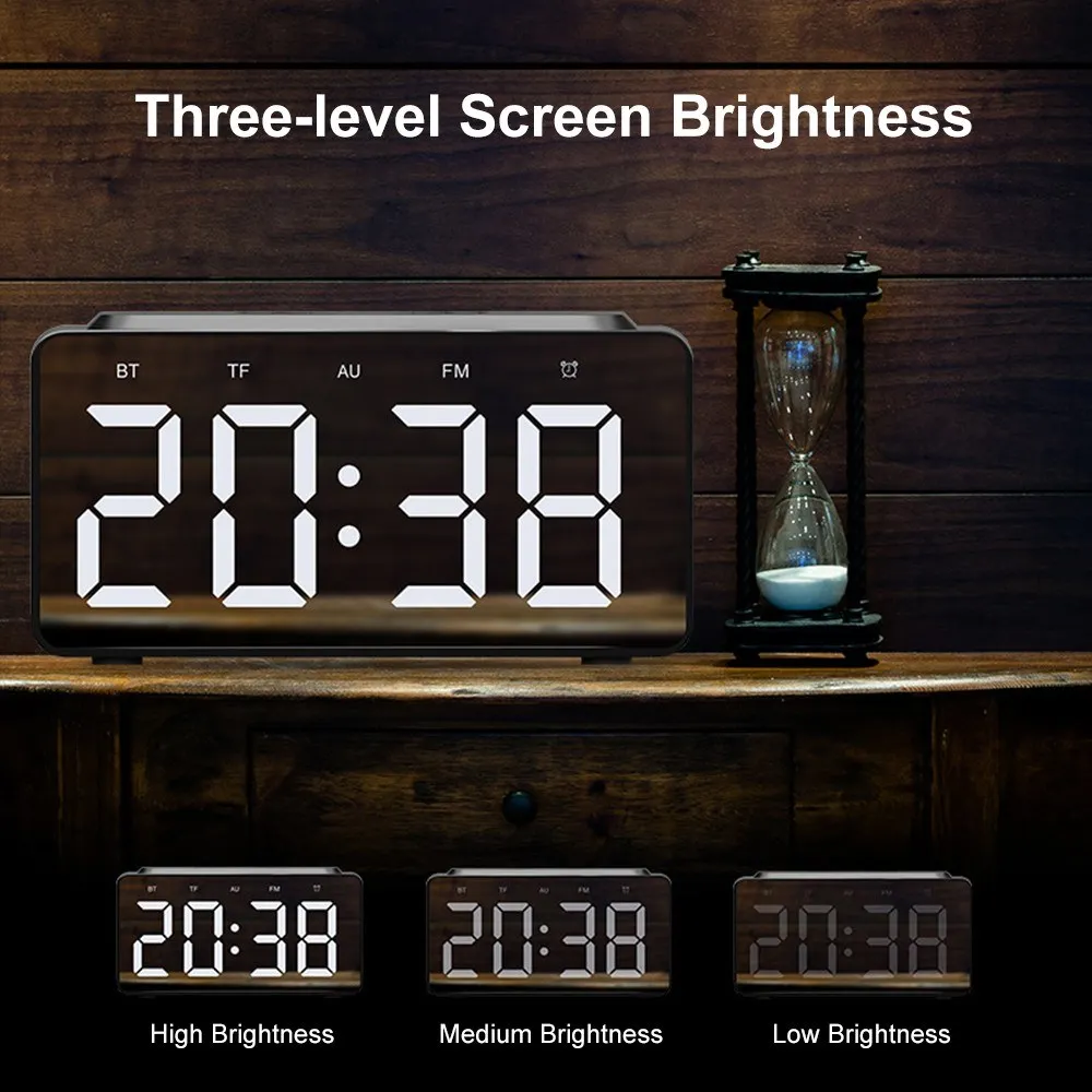 Беспроводные колонки Bluetooth 5 0 с двумя рожками сабвуфер будильник Беспроводная