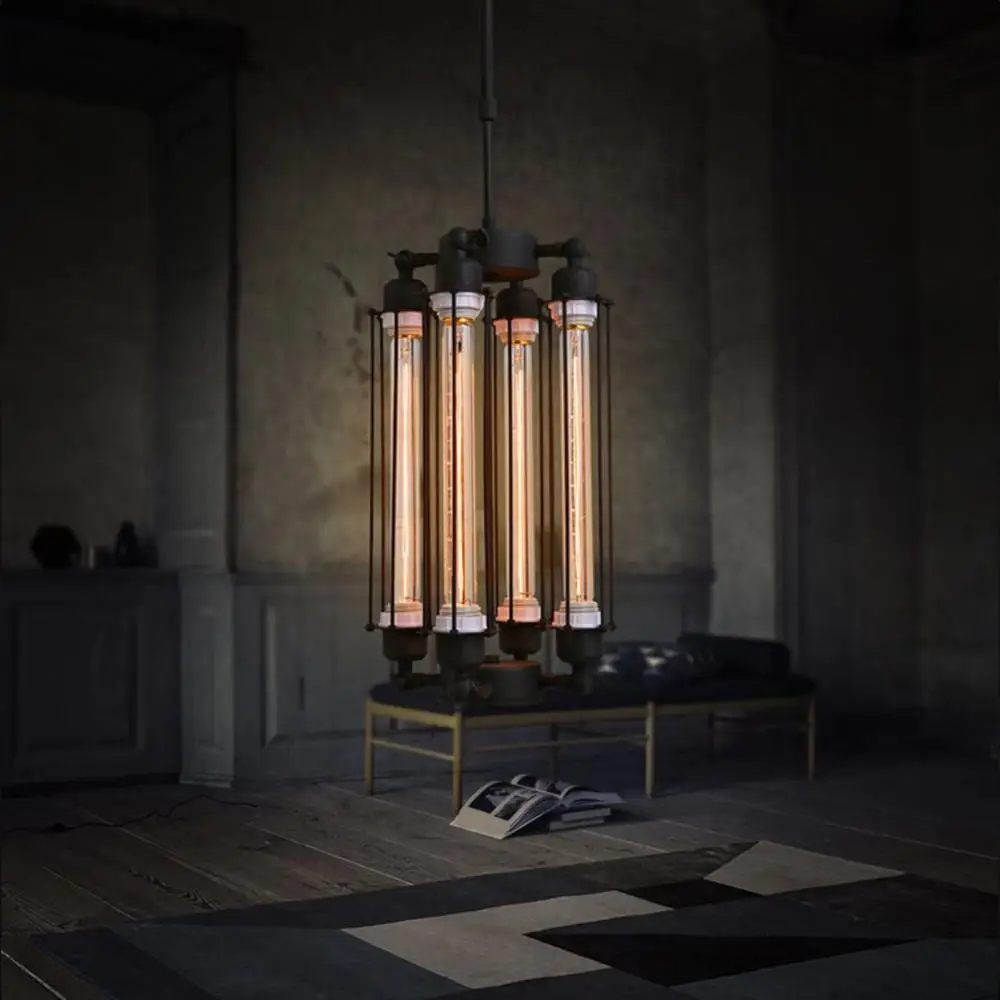 Промышленный стимпанк люстра Ретро флейта Винтаж Лофт потолочный светильник для