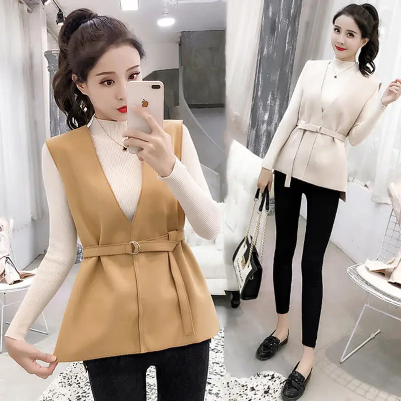 New Autumn Coat Graceful Vest Two-Piece Women's Korean-Style Net Red Suit