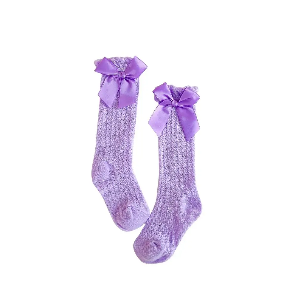 

2021 New Summer Baby Girl Socks Mesh Thin Big Bow Infant Long Knee High Sock Cotton Newborn Socks for Girls Age for To 24M