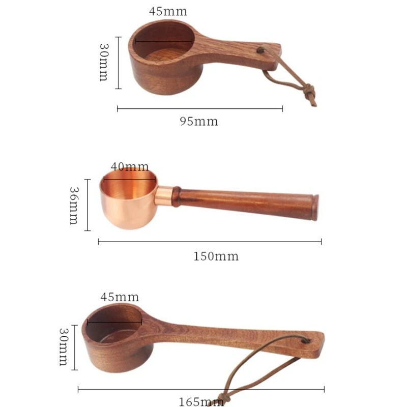 Coffee Scoop for Ground - Wooden Spoon in Ebony Beans or Tea | Дом и сад