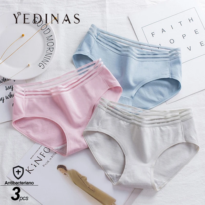 Yedinas 3 шт./лот размера плюс женские трусики Для женщин нижнее белье хлопковые