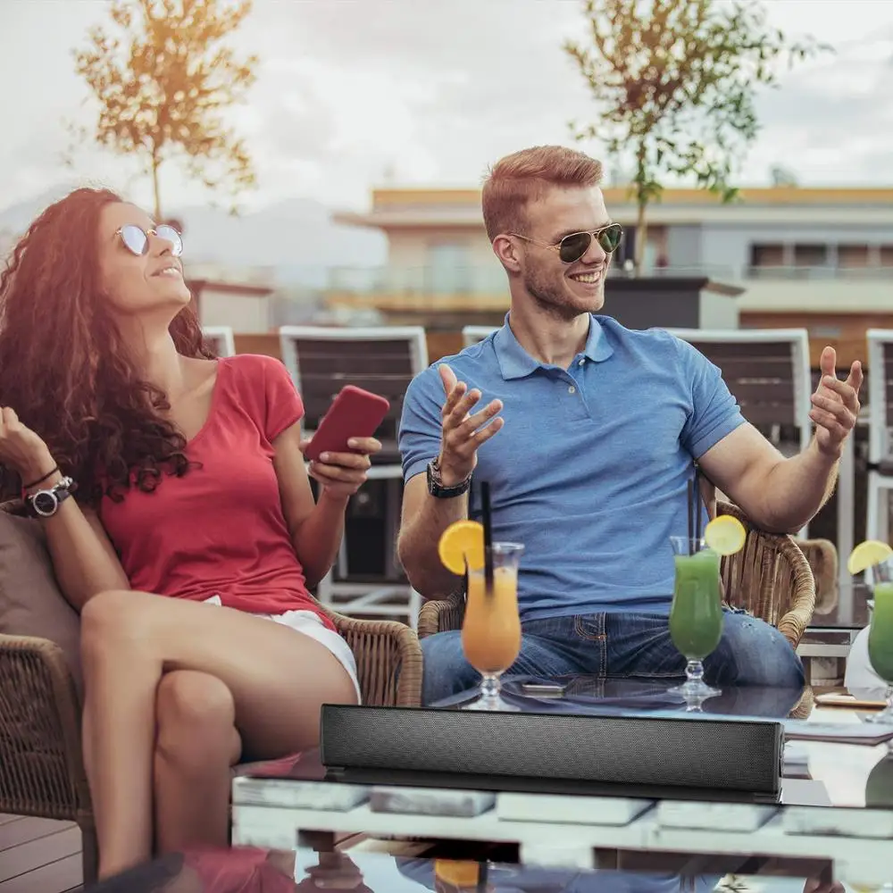 

20W Soundbar Wired & Wireless Stereo Sound Bar,Rechargeable Bluetooth Speakers,Portable Mini Soundbar with Remote Control for PC