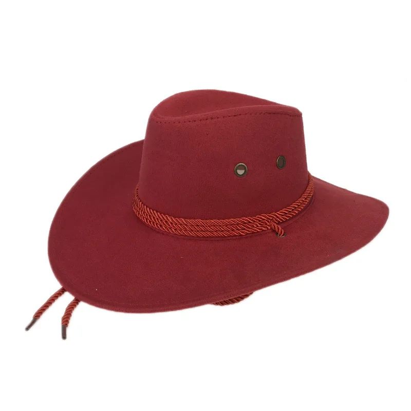 

Classic Large Brim Cowboy Hats Men Vintage Outdoor Sunscreen Caps Unisex Sombrero Mujer
