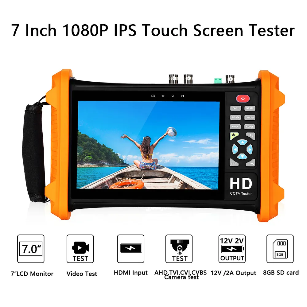 7 дюймов ips сенсорный тестер для экрана 1080P HD ЖК-дисплей дисплей безопасности CCTV CVBS