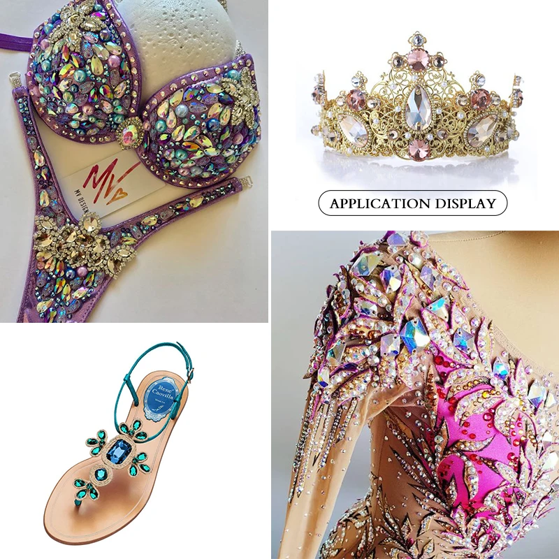 K5 стекло пришить Стразы AB Цвет головистой формы с украшением в виде кристаллов