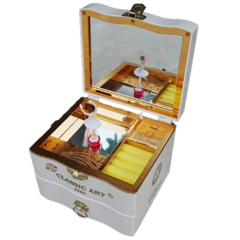 

Музыкальная шкатулка для балета, девочки, вращающегося танца, шкатулка для ювелирных изделий, Заводной подарок на Рождество, День святого В...