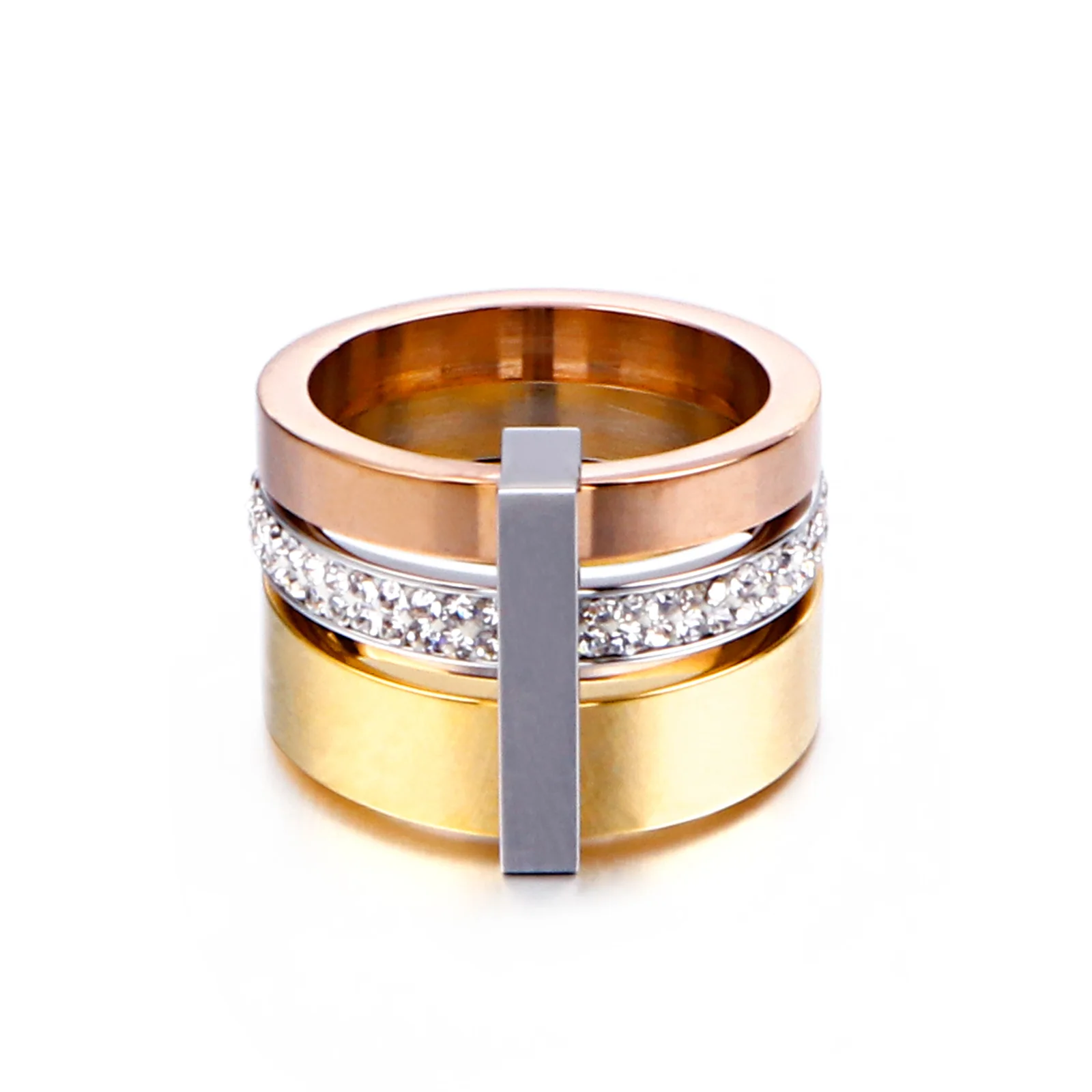 Кольца dicotic золотого цвета для женщин модные кольца из нержавеющей стали