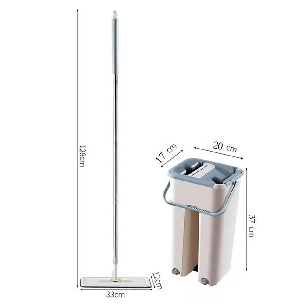 Flat Squeeze Magic Automatic Folding Mop Bucket Avoid Hand Washing Microfiber Cleaning Cloth Kitchen Wooden Floor Lazy | Дом и сад