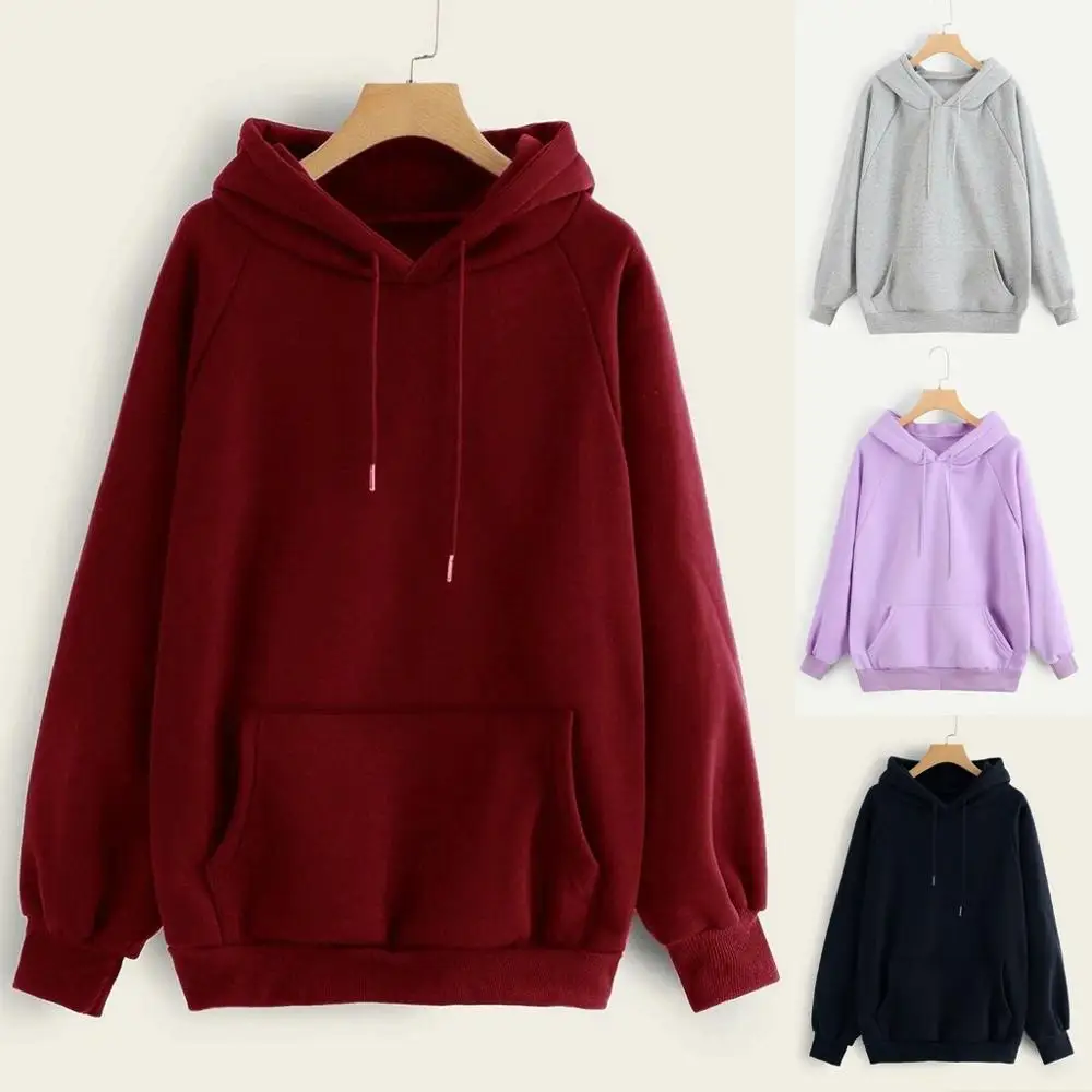 Новинка 2020 Женская Толстовка на осень и зиму повседневный однотонный пуловер с