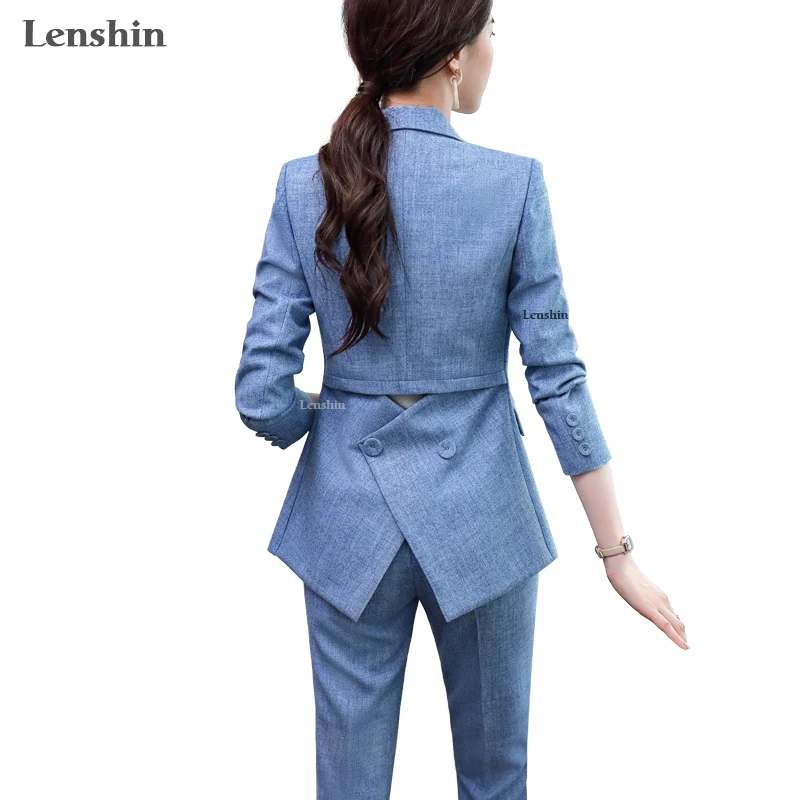 Lenshin высококачественный костюм из 2 предметов ярких цветов для женщин деловой