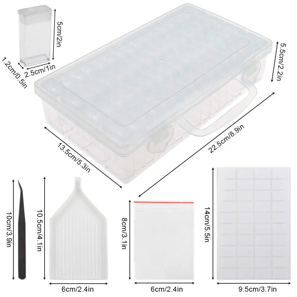 64 шт. пластиковая алмазная живопись аксессуары с лотком контейнер коробка для