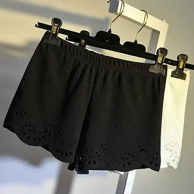 Шорты женские с завышенной талией Популярные пляжные повседневные белые черные