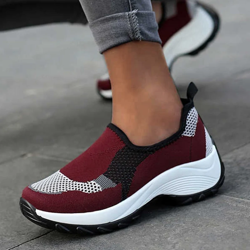 

Running Sneakers Fashion Breathable Mesh Casual Shoes Heighten Sneakers Men Platform Slip-On Sneakers Walking Women Shoes