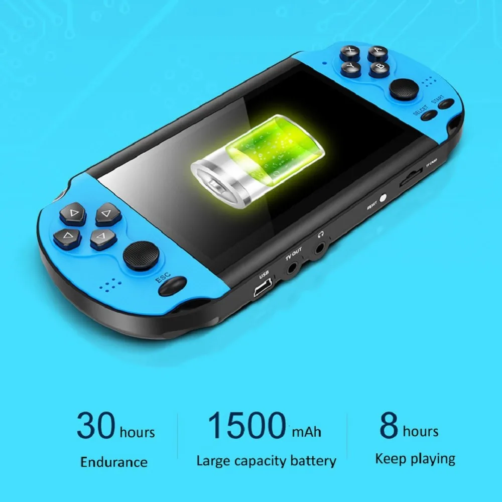 

OUTMIX X7 Handheld Game Console 4.3 inch Screen MP4 Player Video Games Retro Real 8GB Support for PSP Game Camera Video E-book