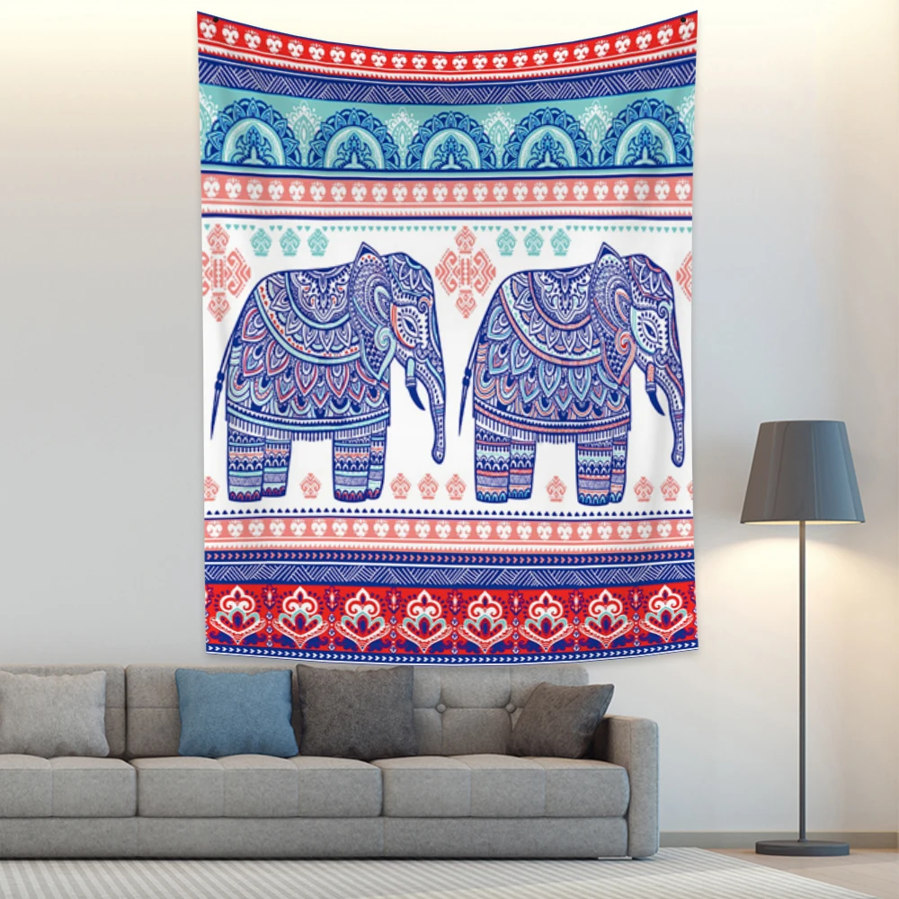 

Indian Mandala Elephant Tapestry Wall Hanging Witchcraft Wall Cloth Tapestries Art Psychedelic Hippie Tapestry Wall Carpet