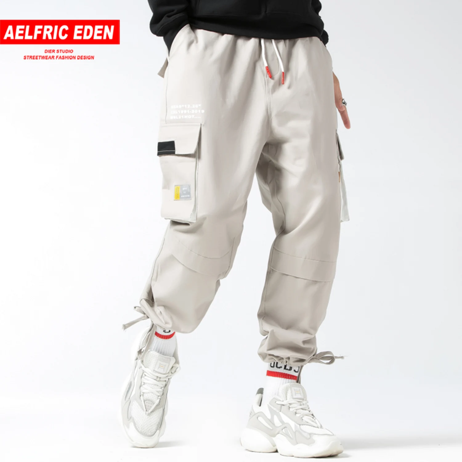 Aelfric Eden хип-хоп лоскутные шаровары с карманами брюки карго мужские 2019 модные Harajuku