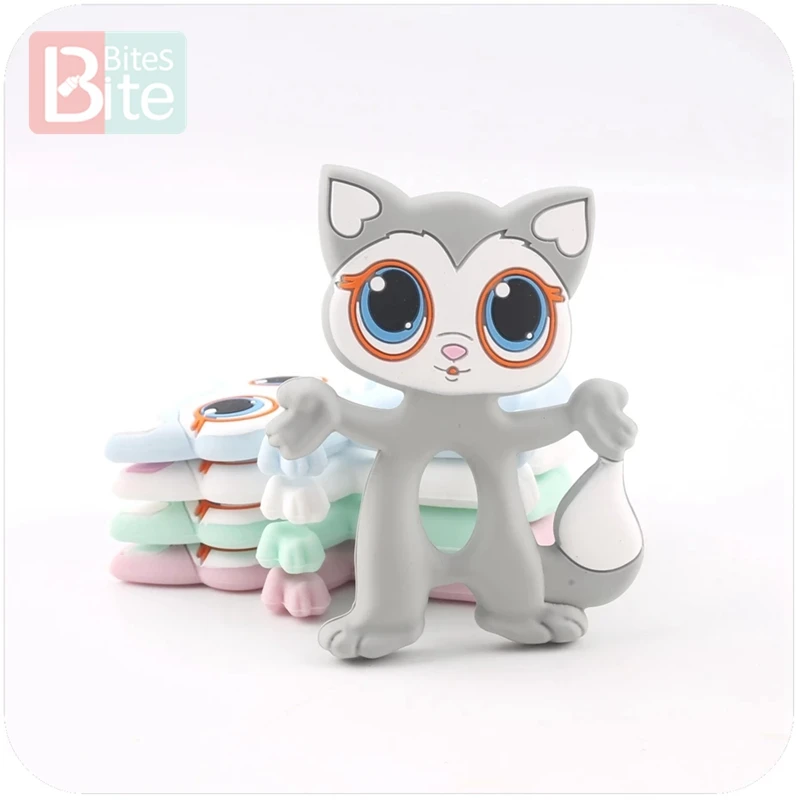 

bite bites 1pc Baby Teethers Silicone Big Eyes Cat BPA Free Teething Accessories Food Grade Hedgehog Nursing Necklace Pendants