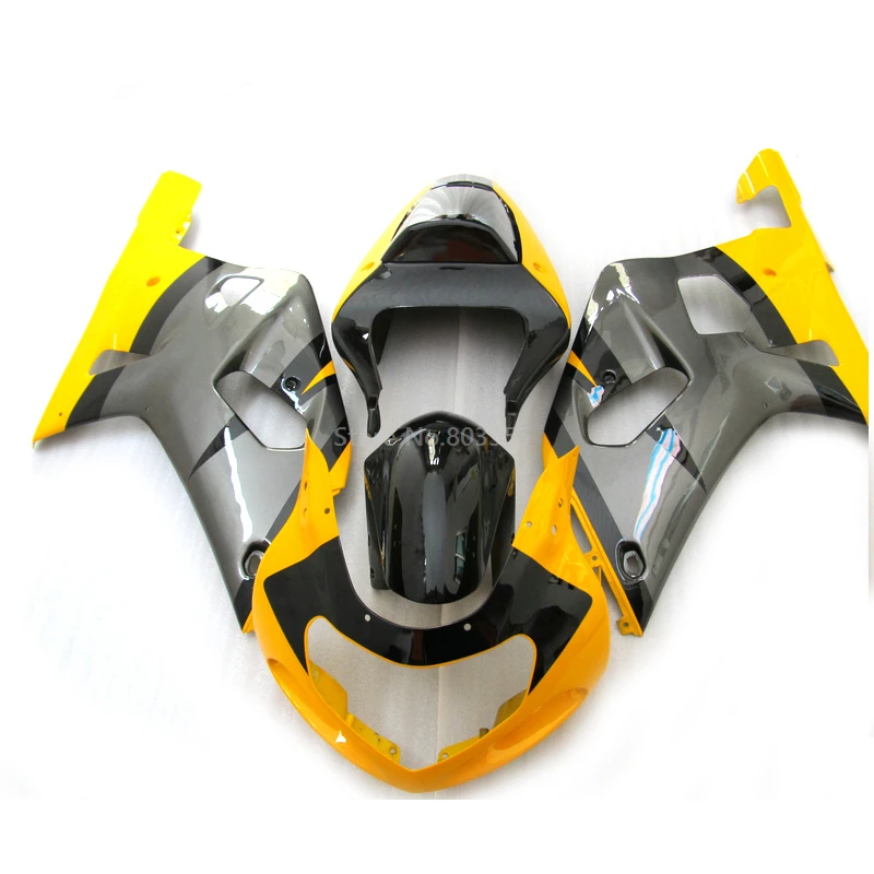 

Заменяемые комплекты обтекателей желто-серого цвета для SUZUKI GSXR600 750 2001-2003 K1 K2 K3 новые обтекатели ABS gsxr600 01 02 03 MU03