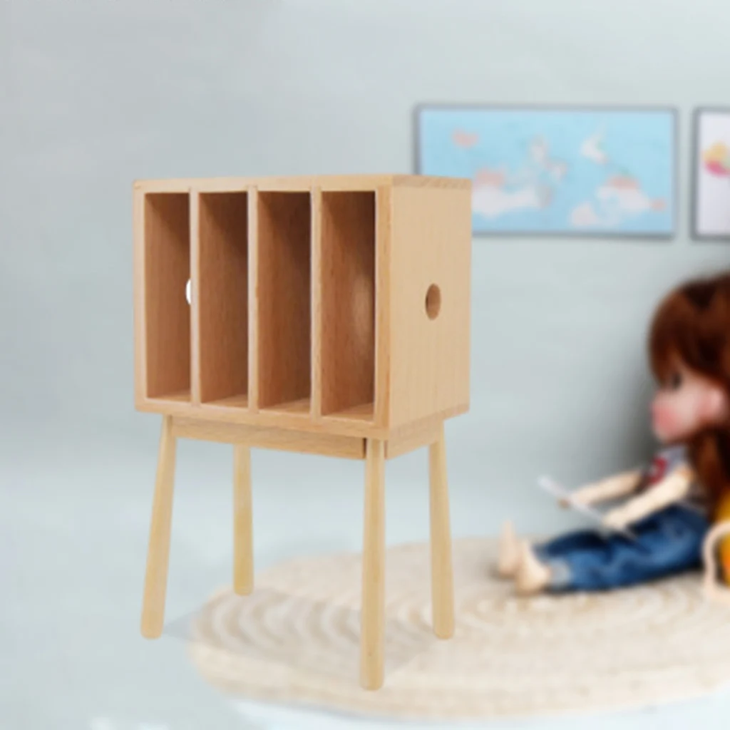 

1:12 Scale Dollhouse Miniature Furniture Kids Room Mini Magazine Rack Study Book Shop Living Room Showcase Bedroom Decoration