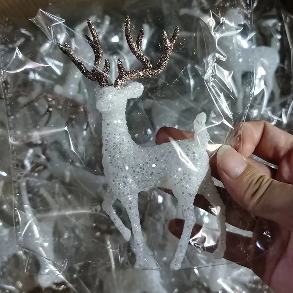 

Christmas Elk Cake Topper Crystal Deer Ornaments Christmas Party Decoration Toppers Baking Supplies Xmas New Year Wedding Decor